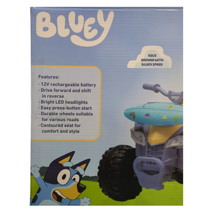 Bluey 12V ATV Ride-On with Surfboard Storage Compartment