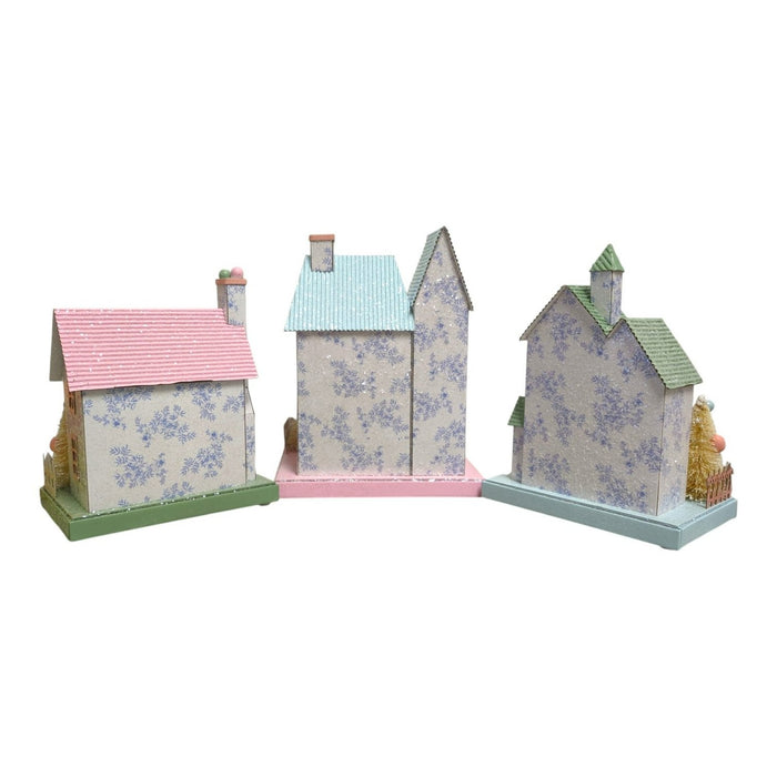 Member's Mark Pastel Easter Pre-Lit Paper Houses, Set of 3