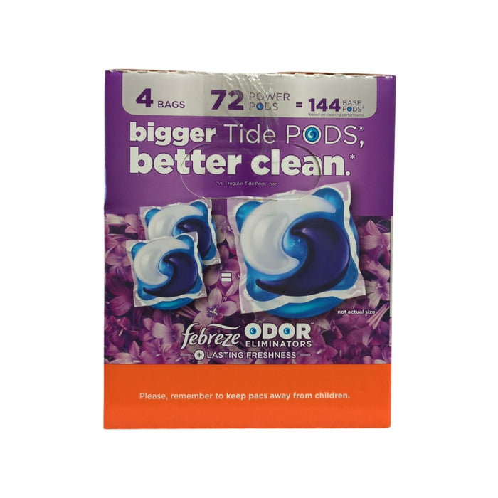 Tide Power PODS with Febreze Laundry Detergent Pacs, Spring & Renewal, 72 ct