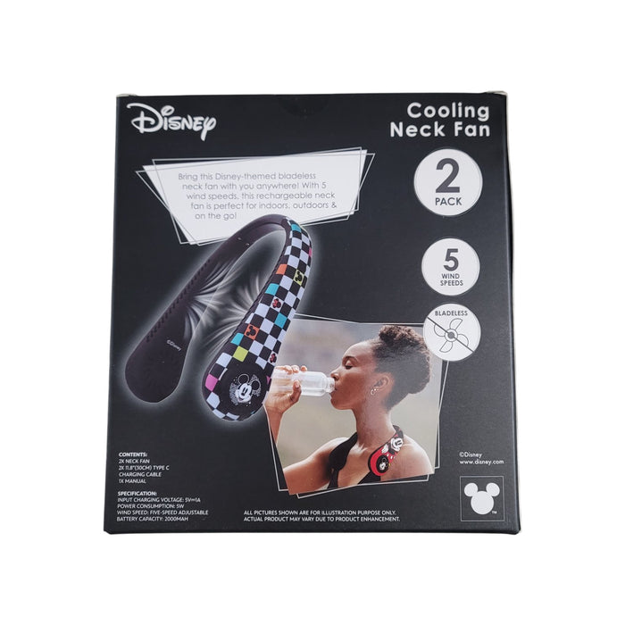 Disney Cooling Neck Fan, 2 pack,  Rechargeable