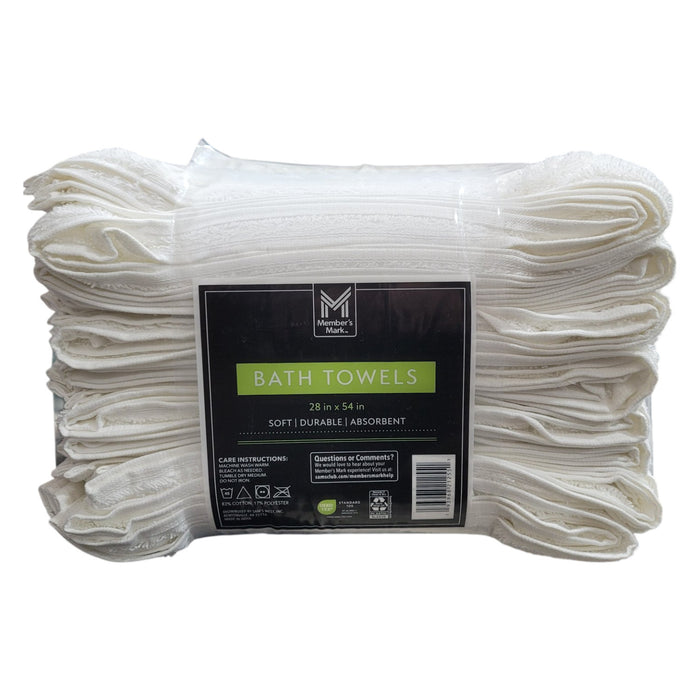 Member's Mark Commercial Hospitality Bath Towels, 8-Pack, White
