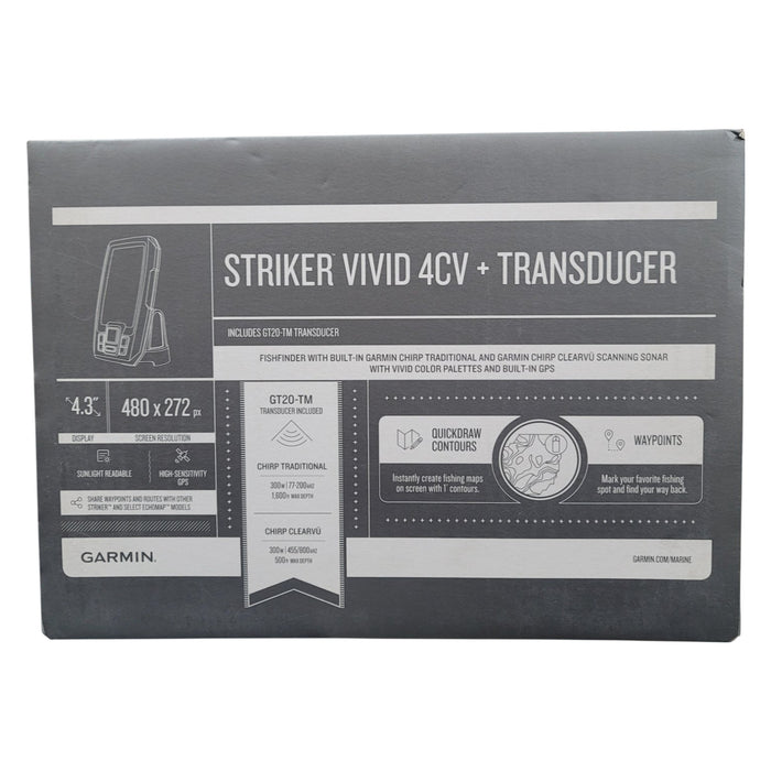 Garmin STRIKER Vivid 4CV, Easy-to-Use 4-inch Color Fishfinder with Transducer
