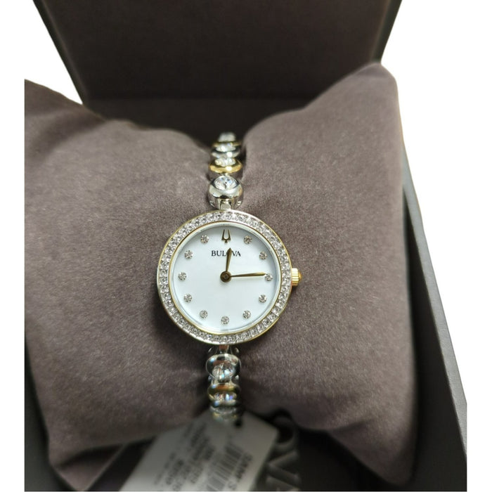 Bulova Womans Crystal Collection Two-Tone 25mm Watch 98L299
