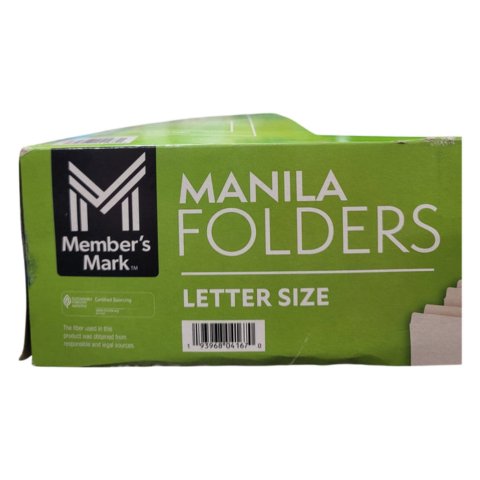 Member's Mark Manila File Folders, Letter, 1/3 Cut Assorted Tabs, 150 per Box