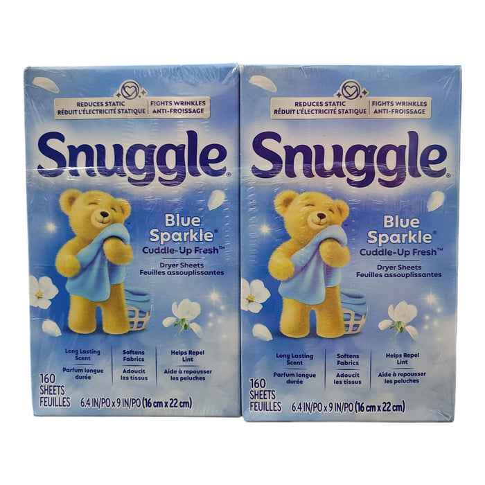 Snuggle Fabric Softener Dryer Sheets, Blue Sparkle, 320 count