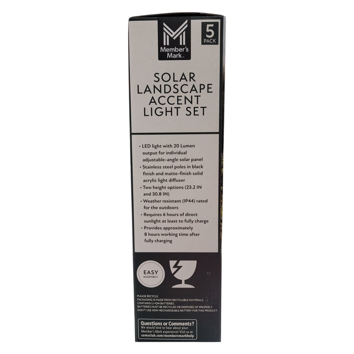 Member's Mark Reed LED Solar Landscape Accent Lights, 5-Pack