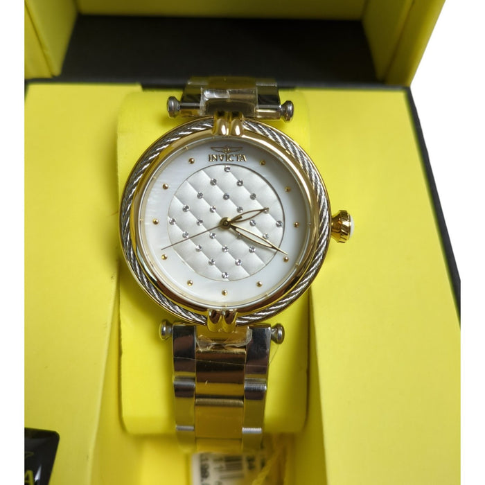 Invicta Women's Bolt Quartz Stainless Steel Watch , White Dial, Gold/Silver