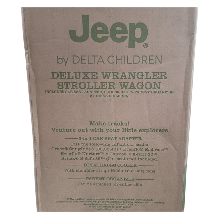 Jeep Wrangler Deluxe Stroller Wagon + Accessories Black/Green