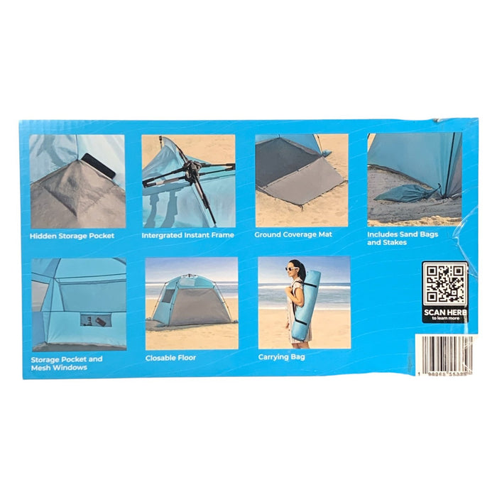 Member's Mark Instant Sun Shelter, 36 Square Foot Shade Area, Milky Blue
