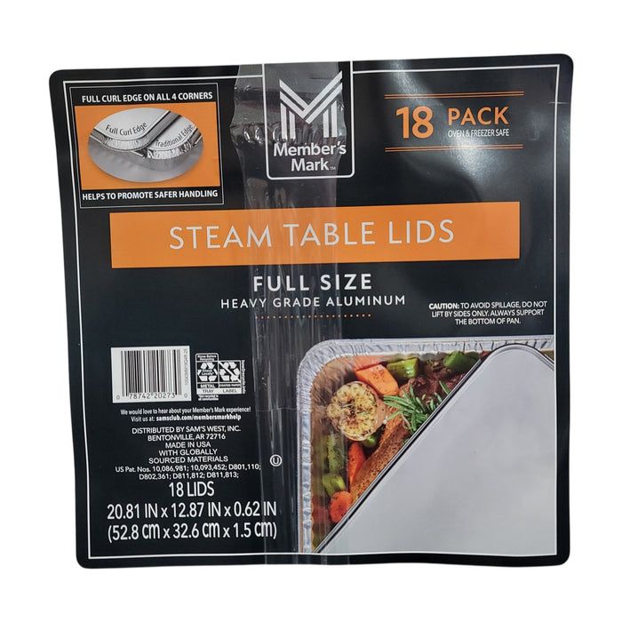 Member's Mark Aluminum Steam Table Pan Lids, Full Size 18 ct.