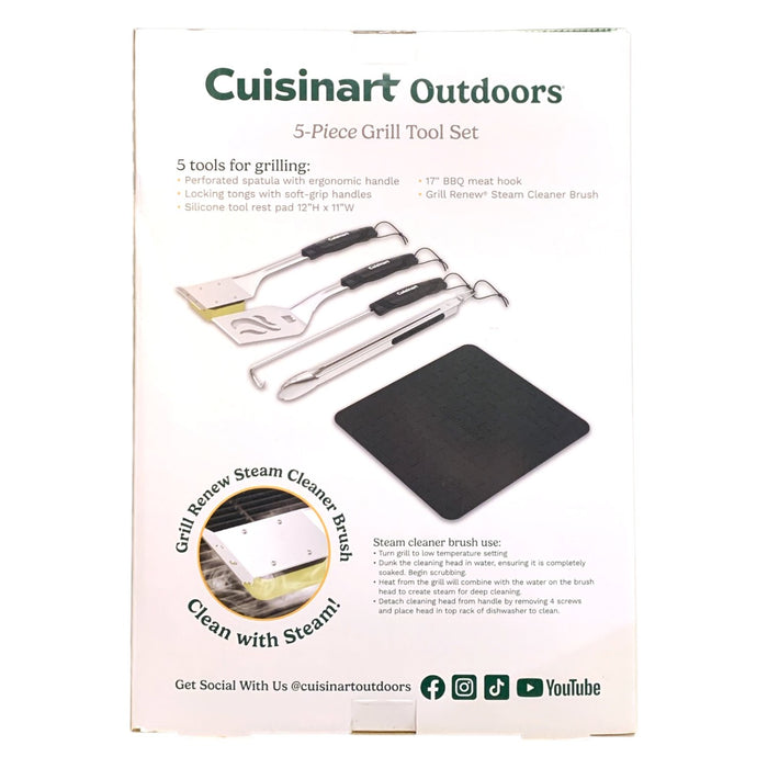 Cuisinart Outdoors 5-Piece Stainless Steel BBQ Grill Tool Set
