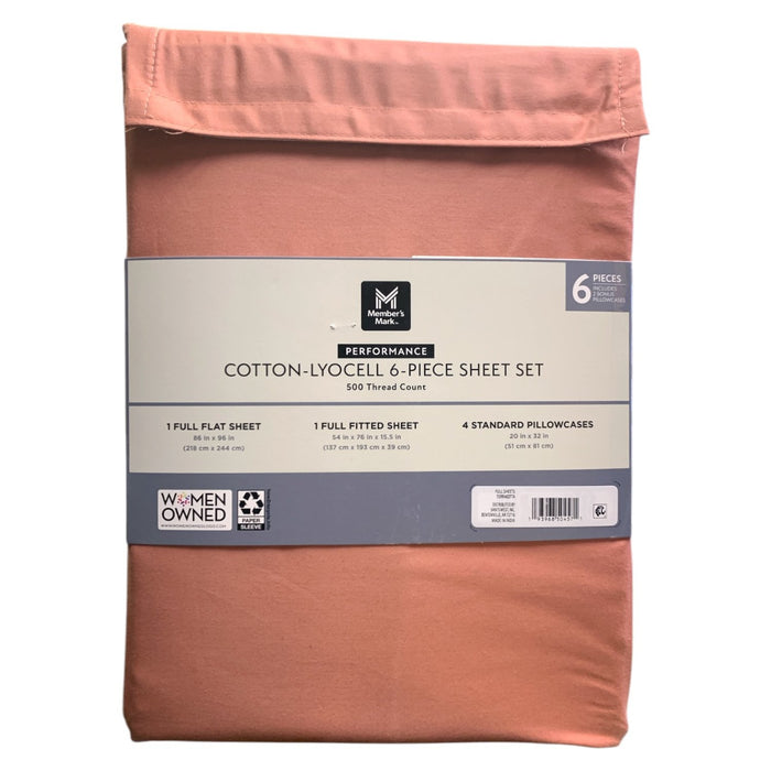 Member's Mark Performance Cotton-Lyocell 6-Piece Sheet Set, 500TC - Full