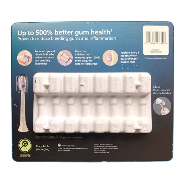 Philips Sonicare Gentle Clean Replacement Toothbrush Heads, 8 ct., Extra Soft