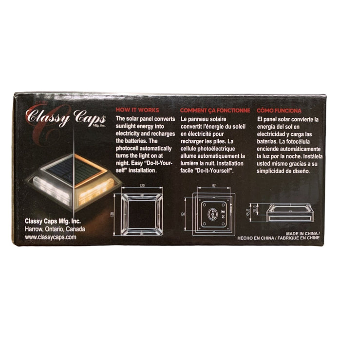 Classy Caps 4" x 4" Muskoka Black Aluminum Solar Post/Path/Dock Light