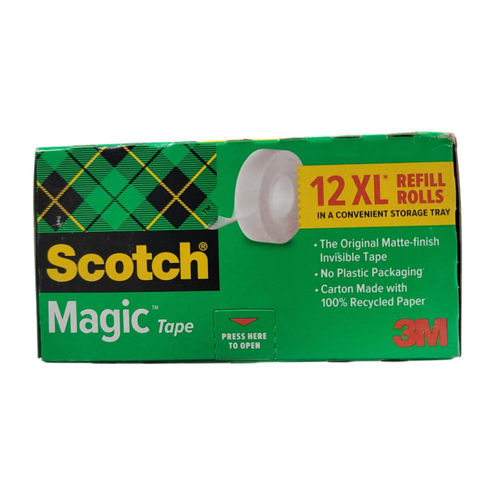 Scotch Magic Tape, 3/4 in x 1296 in, 12 Pack