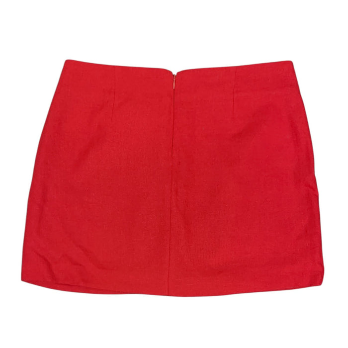 Express Women's Linen Blend Skirt, Fitted, Linen/Rayon Blend, Hidden Back Zip