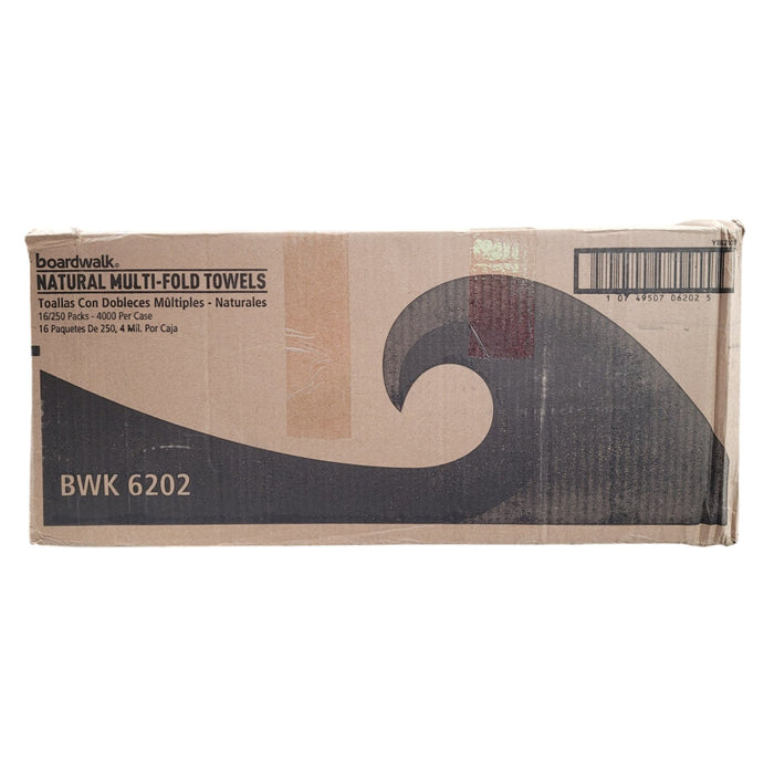 Boardwalk Multifold 1-Ply Natural Paper Towels 16 pks., 250 towels/pk.
