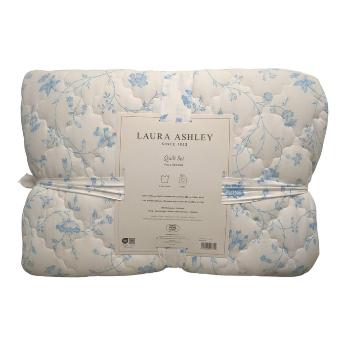 Laura Ashley 3-Piece Reversible Soft Quilt Set, Full/Queen