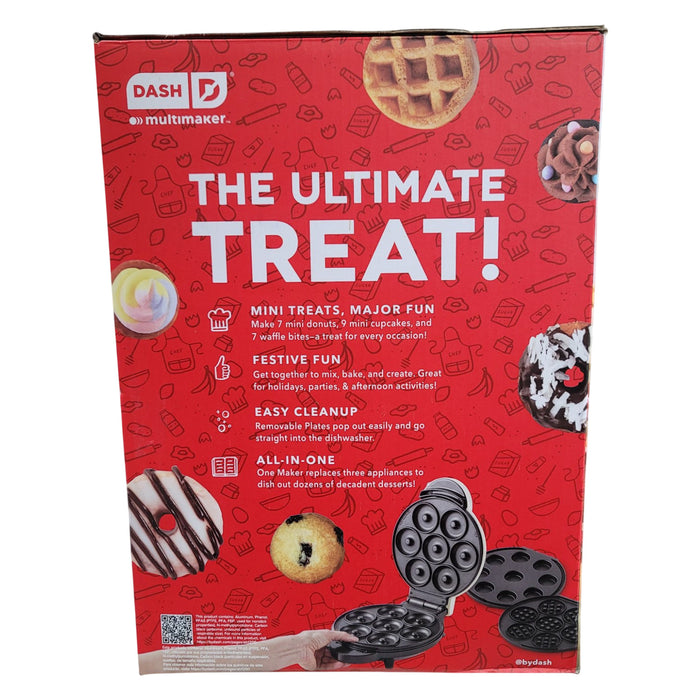 Dash MultiMaker Treat Maker System, Mini Donuts, Waffle Bites, Mini Cupcakes