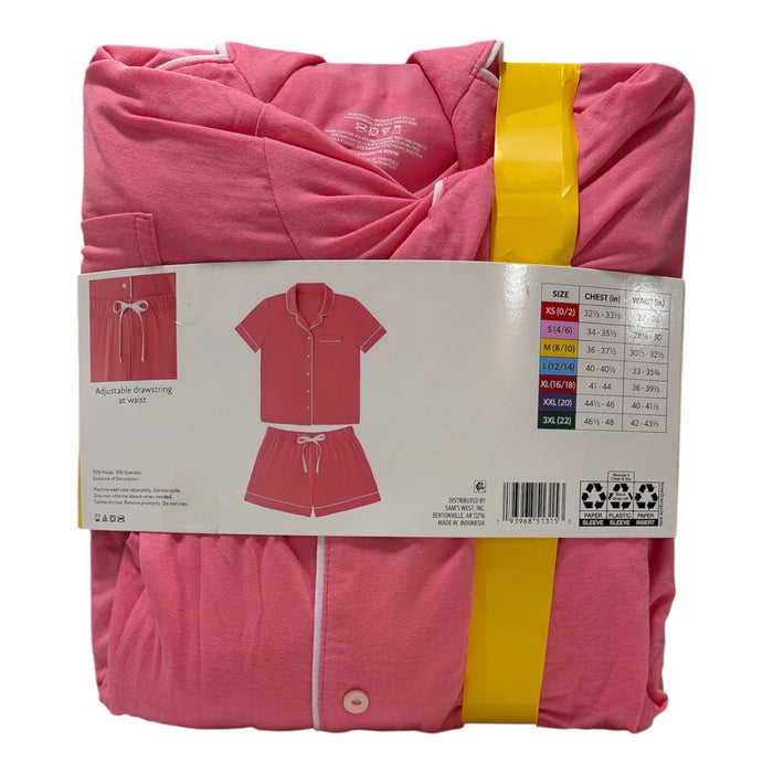 Member's Mark Women's 2-Piece Short Sleeve Notch Collar & Shorts Pajama Set