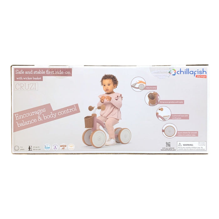 Chillafish Cruzi Safe and Stable First Ride-On with Wicker Basket