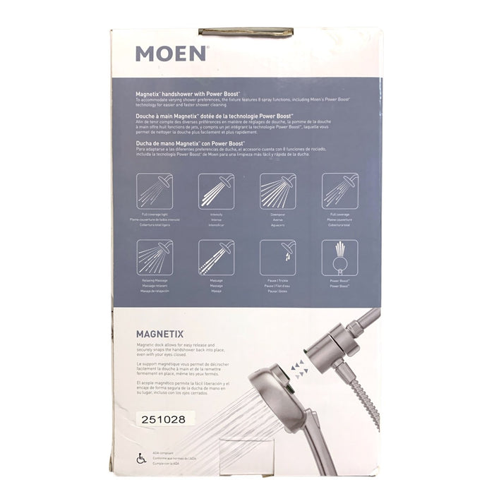Moen Magnetix Handshower with Power Boost - Brushed Nickel, 460H2EPSRN