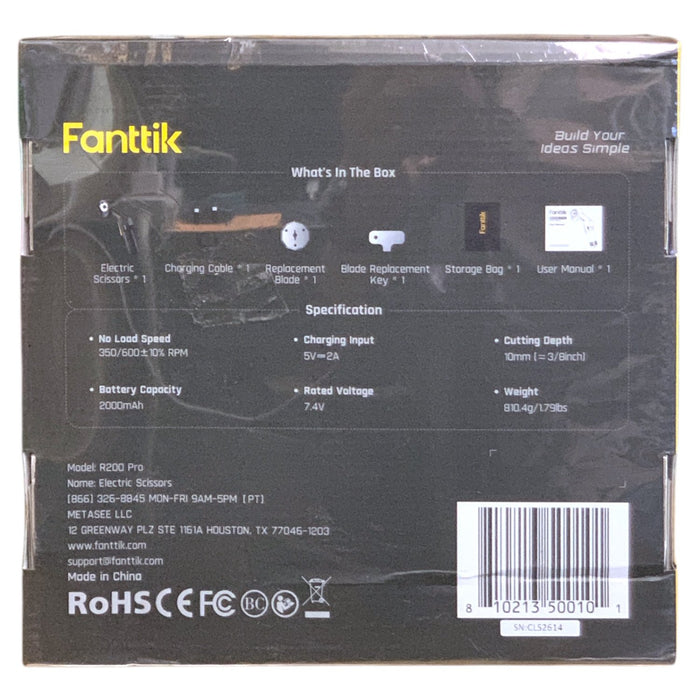 Fanttik R200 Pro Cordless Scissors, Dual Speed Bi-Directional Rotary Cutter