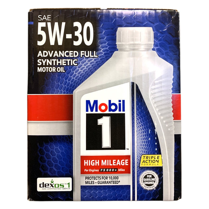 Mobil 1 5W-30 High Mileage Advanced Full Synthetic Motor Oil 6 pack, 1-quart