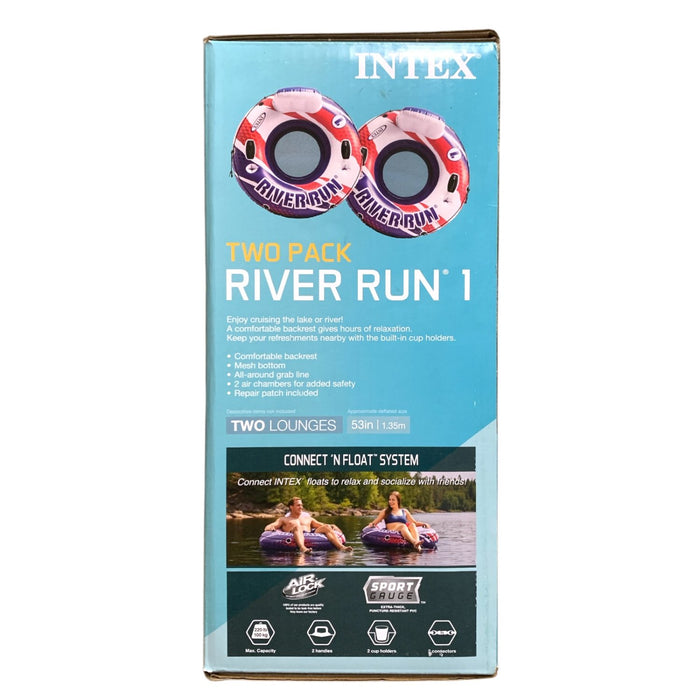 Intex River Run 1, Two-Pack Floats with Connect 'N Float System, Red/White/Blue