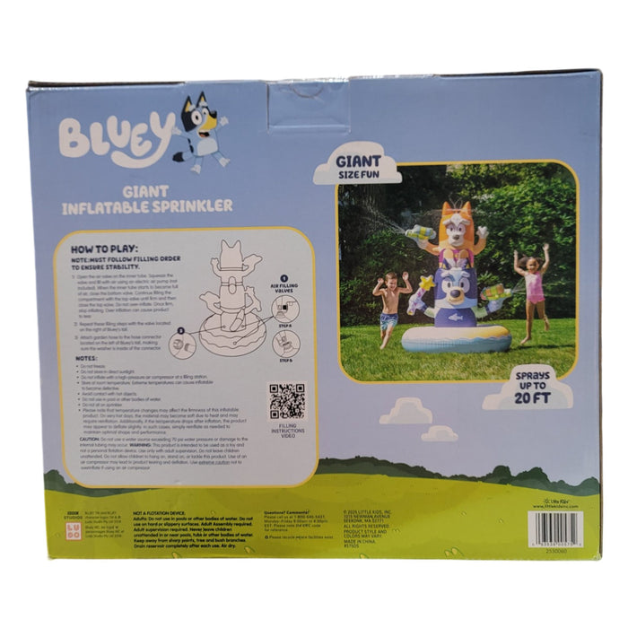 Little Kids Licensed 6' Inflatable Outdoor Water Sprinkler, Bluey