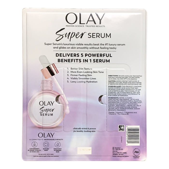 Olay Super Serum, 5-in-1 Facial Hydration 2-pack, 2 x 1.0 fl oz.
