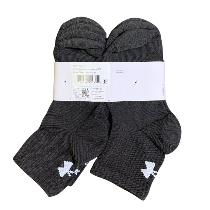 Under Armour UA Cotton Cushioned Quarter Sock, 6-Pack