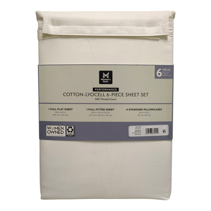 Member's Mark Performance 6 Piece Cotton-Lyocell Sheet Set, Full