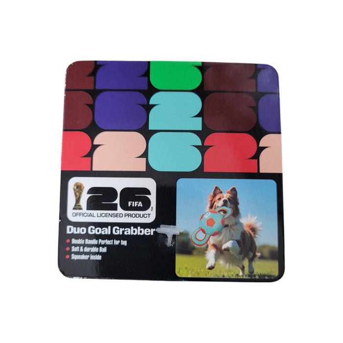 FIFA and FIFA World Cup 2026, Duo Goal Grabber Dog Toy, Medium, multicolor