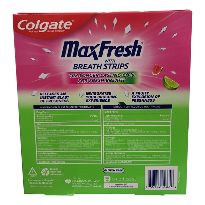 Colgate Max Fresh Fruity Toothpaste, 4.8 oz., 4 pk.