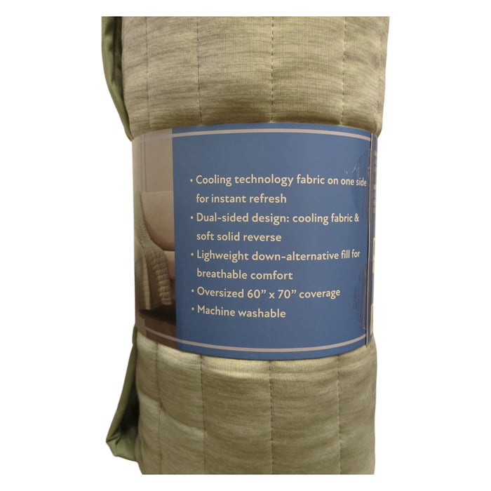 Member's Mark Reversible Cooling Throw Blanket, 60inx70in, Sage