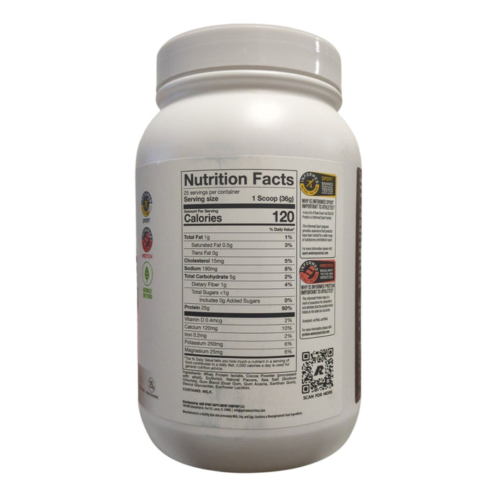 RAW 25g Grass Fed Whey Isolate Protein Powder, Chocolate, 2lbs