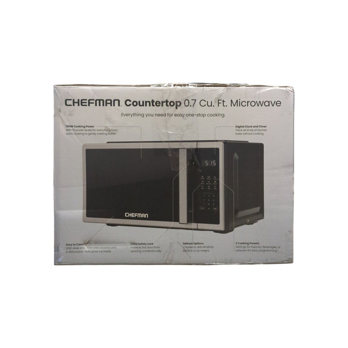 Chefman 0.7 Cu. Ft. Countertop Microwave Oven, 700W, RJ55-SS-7-V2