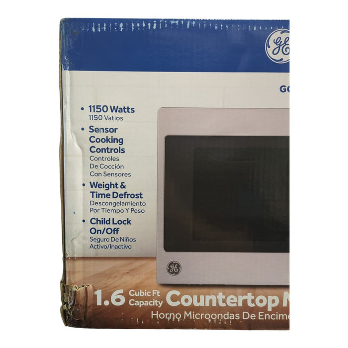 GE 1.6 Cu. Ft. Countertop Microwave with 8 Auto Cook Settings, GCST16S1WSS
