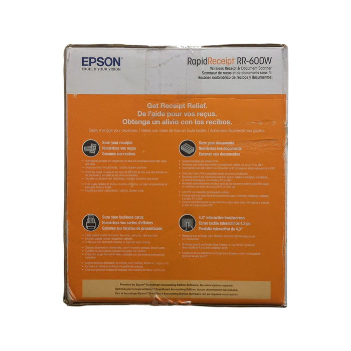 Epson RapidReceipt RR-600W Special Edition Scanner, 100-Sheet Duplex Auto