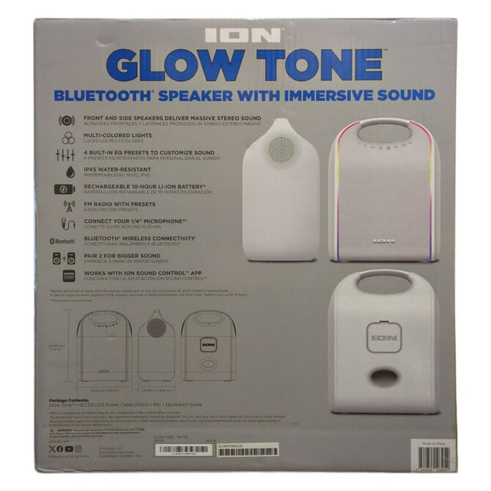 ION Audio Glow Tone Bluetooth Speaker with Immersive Sound