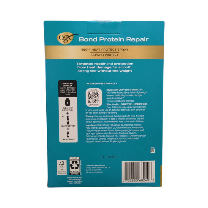 OGX Bond Protein Repair 450°F Heat Protect Spray, 6.5 fl. oz., 2 pk.