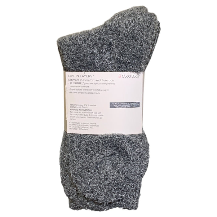 Cuddl Duds Women's Plushfill Crew-Length Cozy Boot Sock 4-Pack, One Size (4-10)