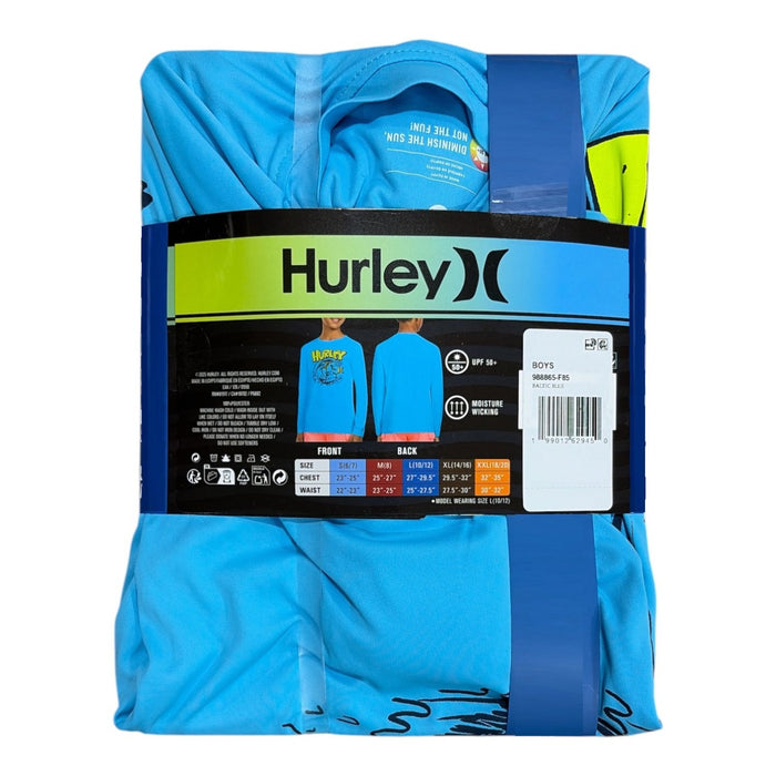 Hurley Boys Moisture Wicking UPF 50+ Long Sleeve Swimming T-Shirt