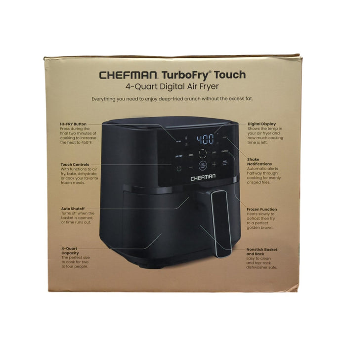 Chefman 4-Quart TurboFry Air Fryer, 4 Cooking Functions
