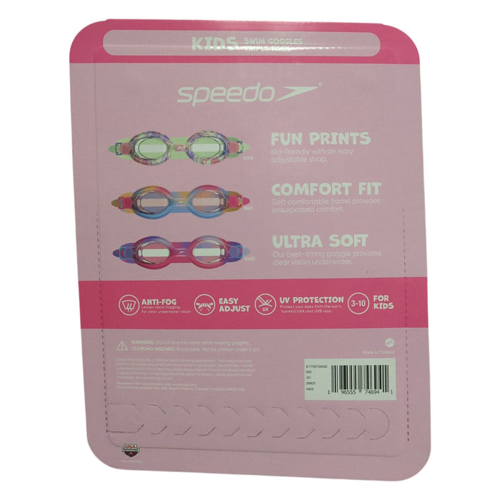 Speedo Kids Anti-Fog UV Protection Easy to Adjust Swimming Goggles, 3pk