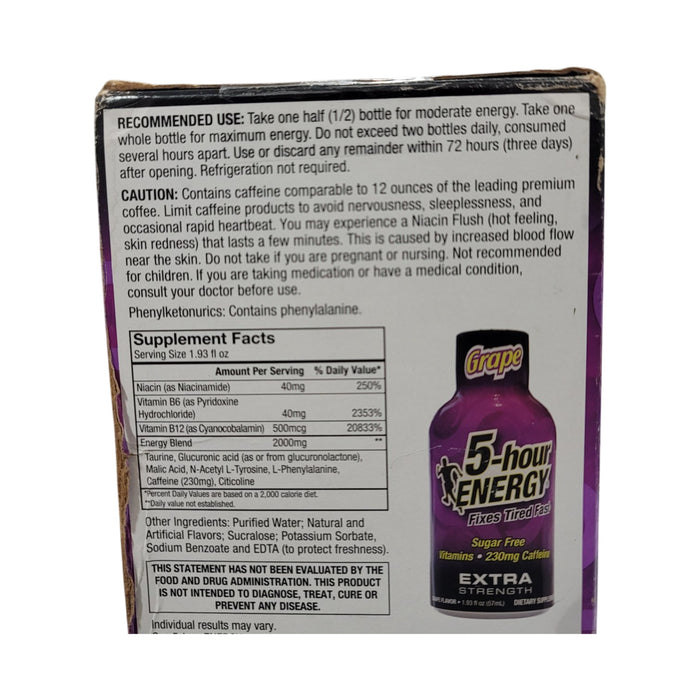 5-hour ENERGY Shot, Extra Strength, Grape 1.93 oz., 24 count, Mega Value Pack