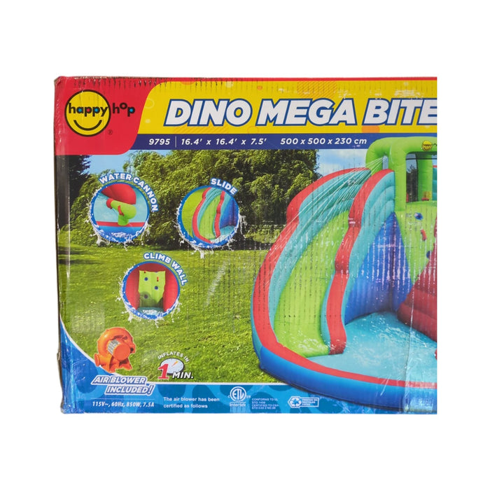 Happy Hop Dino Mega Bite Inflatable Water Park, 16.4ft x 16.4ft x 7.5ft