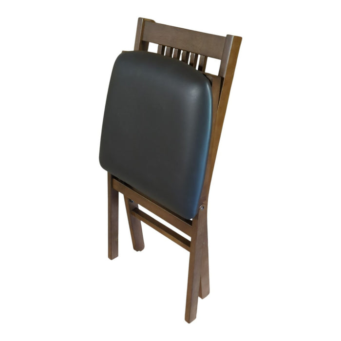 Stakmore Transitional Walnut Finished Solid Wood Folding Chair, 2 Pack
