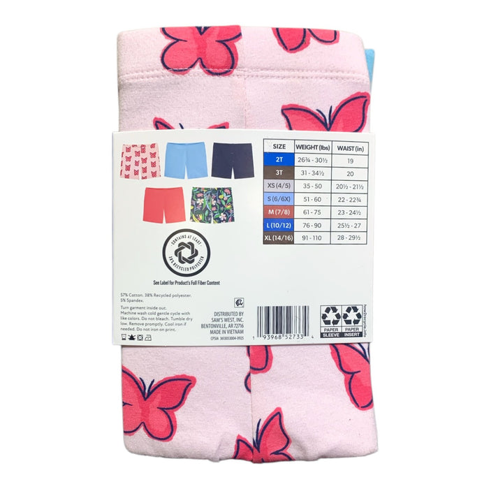 Member's Mark Girl's 5-Pack Cartwheel Short, Elastic Waistband, Tag-Free